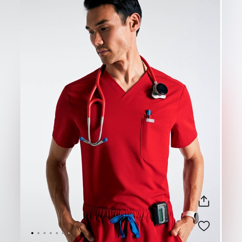 FIGS USA OLYMPICS SCRUBS RED